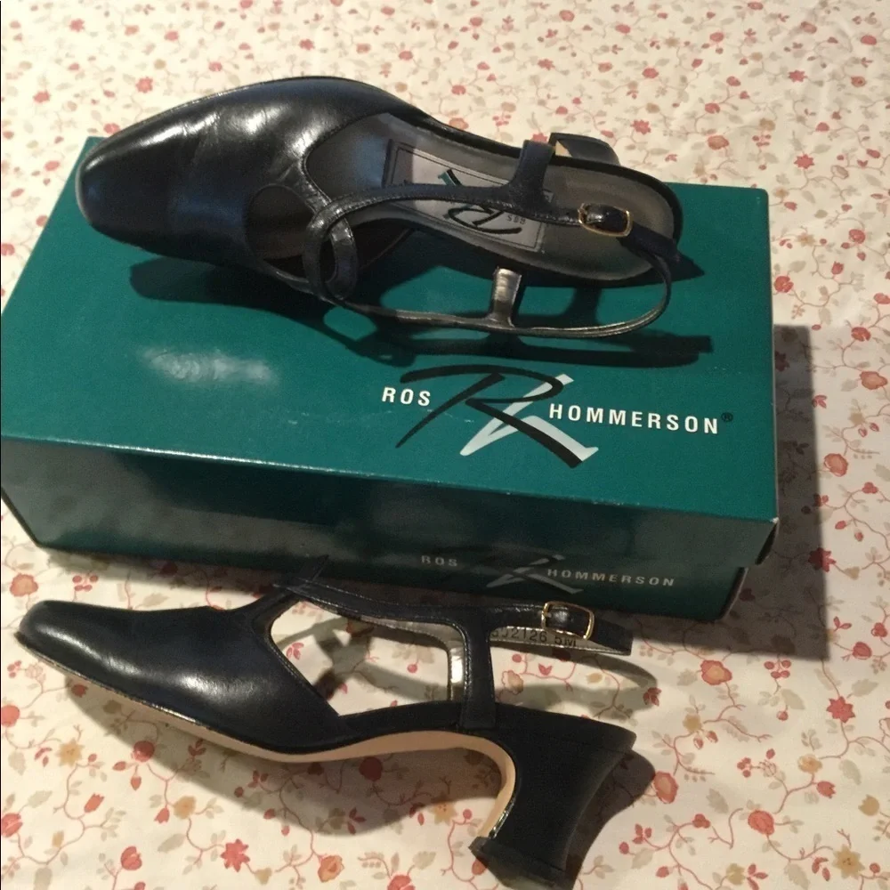 Ros Hommerson Navy Kid Leather Shoes - Picture 5 of 7